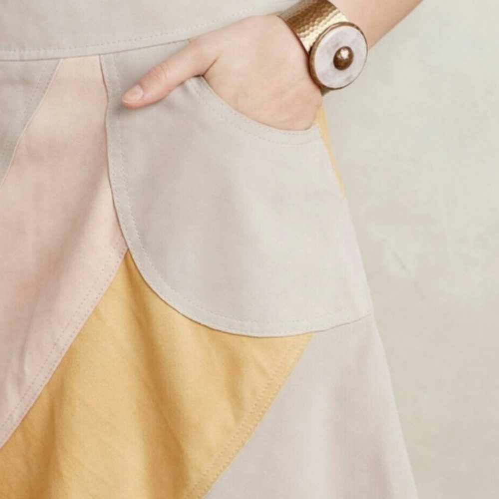 Anthropologie Suede Colorblock Mini Skirt NWOT - Picture 4 of 6